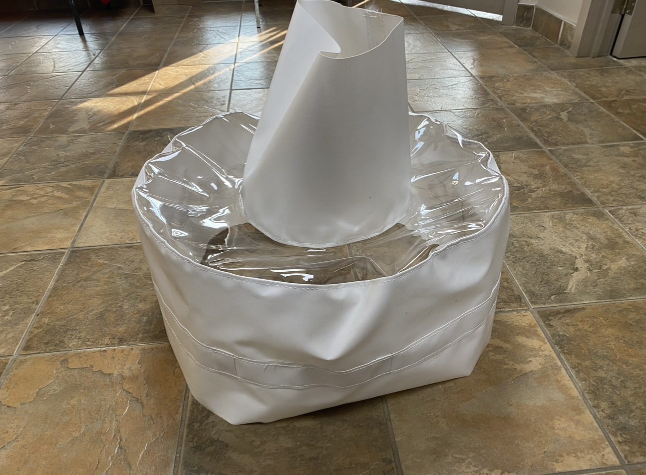 Fabric barrel top adapter kit ready to install